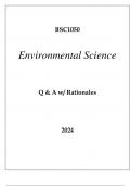 BSC1050 ENVIRONMENTAL SCIENCE QUESTIONS AND VERIFIED ANSWERS WITH RATIONALES 2024
