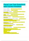 Fiscal Law Test Questions with Correct Answers (2)