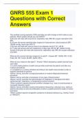 GNRS 555 Exam 1 Questions with Correct Answers
