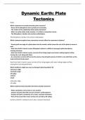 Dynamic Earth&colon; Plate Tectonics&lpar;EXAM QUESTIONS &ANSWERS GRADED A&plus;&rpar;