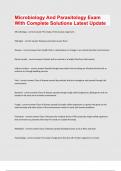 Microbiology And Parasitology Exam3 With Complete Solutions Latest Update
