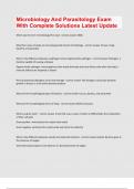Microbiology And Parasitology Exam With Complete Solutions Latest Update