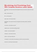 Microbiology And Parasitology Exam 4 With Complete Solutions Latest Update