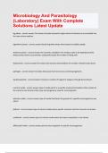 Microbiology And Parasitology &lpar;Laboratory&rpar; Exam With Complete Solutions Latest Update
