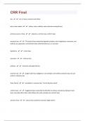 CRR Final&vert;675 Questions with 100&percnt; Correct Answers &vert; Verified &vert; Updated 2024&vert;73 Pages