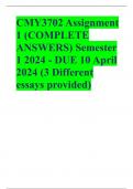 CMY3702 Assignment 1 (COMPLETE ANSWERS) Semester 1 2024 