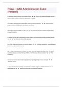 RCAL - NAB Administrator Exam &lpar;Federal&rpar;&vert;279 Sample Questions With 100&percnt; Correct Solutions &vert;Download to Score A&plus;