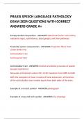 PRAXIS SPEECH LANGUAGE PATHOLOGY EXAM 2024 QUESTIONS WITH CORRECT ANSWERS GRADE A&plus; 