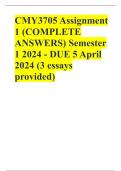 CMY3705 Assignment 1 (COMPLETE ANSWERS) Semester 1 2024 