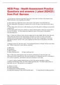 HESI Prep - Health Assessment Practice Questions and answers | Latest 2024/25 | from Prof. Barroso