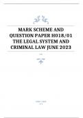 OCR AS Level Law paper 1 OFFICIAL MARK SCHEME MERGED WITH QUESTION PAPER for June 2023 -H018/01