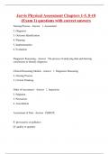Jarvis Physical Assessment Chapters 1-5&comma; 8-10 &lpar;Exam 1&rpar; questions with correct answers