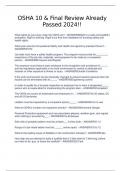 OSHA 10 & Final Review Already Passed 2024&excl;&excl;