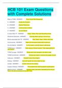 HCB 101 Exam Questions with Complete Solutions