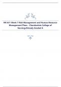 NR 631 Week 7 Risk Management and Human Resource Management Plans - Chamberlain College of Nursing/Already Graded A