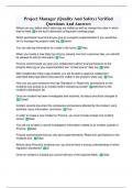Project Manager &lpar;Quality And Safety&rpar; Verified Questions And Answers
