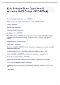 Epic Prelude Exam Questions & Answers 100&percnt; Correct&lpar;SCORED A&rpar; 