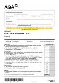 2023 AQA A-level FURTHER MATHEMATICS 7367/2 Paper 2 Question Paper & Mark scheme (Merged) June 2023 [VERIFIED]