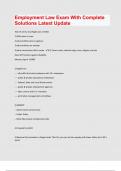 Employment Law Exam With Complete Solutions Latest Update