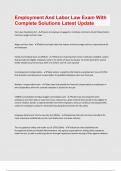 Employment And Labor Law Exam With Complete Solutions Latest Update