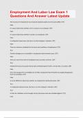 Employment And Labor Law Exam 1 Questions And Answer Latest Update