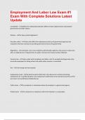 Employment And Labor Law Exam &num;1 Exam With Complete Solutions Latest Update