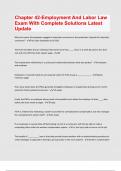 Chapter 42-Employment And Labor Law Exam With Complete Solutions Latest Update