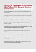 Chapter 18 Employment And Labor Law &lpar;BLAW&rpar; Exam With Complete Solutions Latest Update