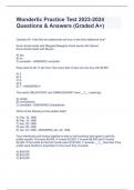 Wonderlic Practice Test 2023-2024 Questions & Answers &lpar;Graded A&plus;&rpar;  