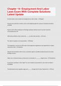 Chapter 14- Employment And Labor Laws Exam With Complete Solutions Latest Update