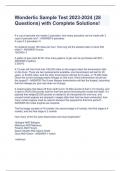 Wonderlic Sample Test 2023-2024 &lpar;28 Questions&rpar; with Complete Solutions&excl;