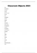 CLASSROOM OBJECTS 2023 Actual Questions And Answers Verified 100&percnt;