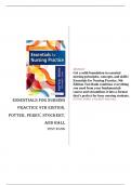 Essentials for Nursing Practice, 9th Edition by Patricia A. Potter, Perry, Stockert, and Hall ISBN- 978-0323481847 Test Bank Verified 2024 Practice Questions and 100% Correct Answers with Explanations for Exam Preparation, Graded A+