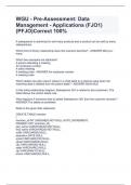 WGU - Pre-Assessment: Data Management - Applications (FJO1) (PFJO)Correct 100%
