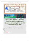 WGU C955 - Module 2: Fractions, Decimals, & Percentages Exam Questions Containing 60 terms with Certified Solutions 2024.