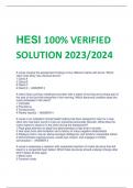 LATEST HESI 100% VERIFIED SOLUTION 2023/2024
