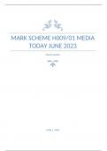 OCR AS Level Media Studies paper 1 Mark Scheme for June 2023- H009/01: Media today  