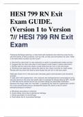 LATEST HESI 799 RN Exit Exam GUIDE. (Version 1 to Version 7// HESI 799 RN Exit Exam