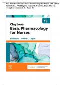 Test Bank for Clayton’s Basic Pharmacology for Nurses 19th Edition by Michelle J. Willihnganz, Samuel L. Gurevitz, Bruce Clayton (Complete Chapters 1-41) Rated A+
