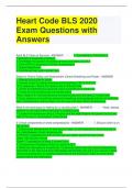 Heart Code BLS 2020 Exam Questions with Answers
