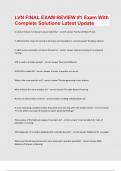LVN FINAL EXAM REVIEW &num;1 Exam With Complete Solutions Latest Update