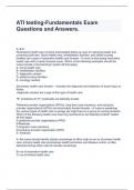 ATI testing-Fundamentals Exam Questions and Answers.