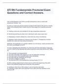 ATI RN Fundamentals Proctored Exam Questions and Correct Answers
