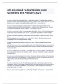 ATI proctored Fundamentals Exam Questions and Answers 2024