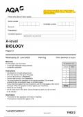 AQA 2023 A-level BIOLOGY 7402 Paper 1, 2, 3 Question Papers & Mark schemes (Merged)