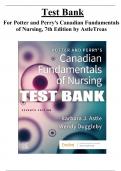 Test Bank for Potter and Perry's Canadian Fundamentals of Nursing, 7th Edition by Astle | All Chapters 1-48 | A+ COMPLETE GUIDE