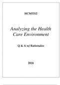 HCM5312 ANALYZING THE HEALTH CARE ENVIRONMENT QUESTIONS AND ANSWERS WITH RATIONALES 2024