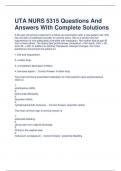 UTA NURS 5315 Questions And Answers With Complete Solutions 