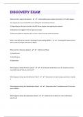 Discovery&vert;214 Exam Questions with 100&percnt; Correct Answers &vert; Updated &vert; Guaranteed A&plus;&vert;27 Pages