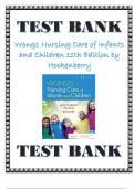Test Bank for Wongs Nursing Care of Infants and Children 11th Edition by Hockenberry ISBN-10: 032354939X, ISBN-13: 9780323549394 Latest Update 2024 (Complete Chapters 1-34)